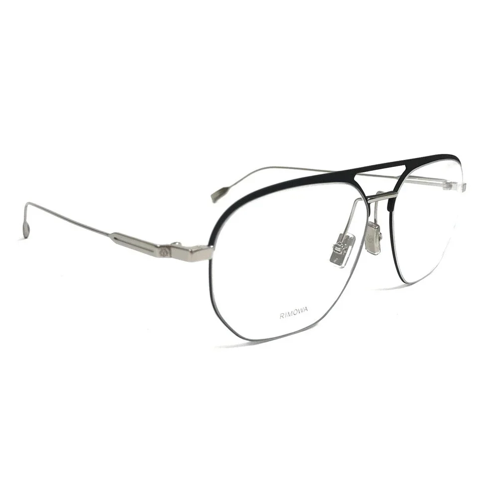 Rimowa Eyeglasses Frames RW50011U 002 Black Silver Large Full Rim 56-13-150